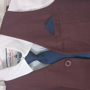 Toddler Formal Outfit burgundy navy with vest